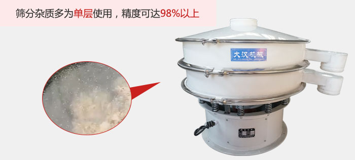 塑料振動篩篩分雜質(zhì)多用與單層篩網(wǎng)使用。