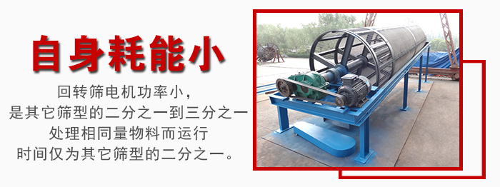 滾筒篩耗能小，使用壽命長，維修方便